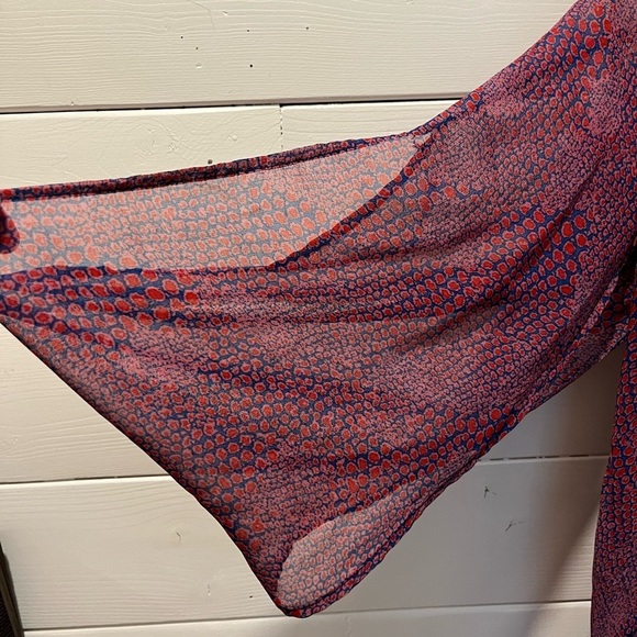 JESSICA SIMPSON – Haut ample imprimé violet et rouge – Taille L - Picture 6 of 10